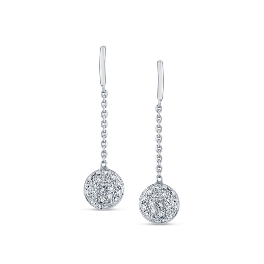 Tresor Collection - Diamond Lente Dangle Earrings In 18K Gold
