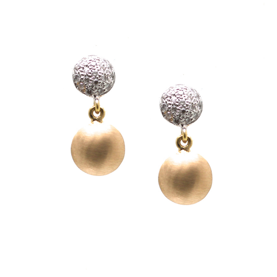 Lente Earrings with Pave Diamond in 18K Yellow Gold