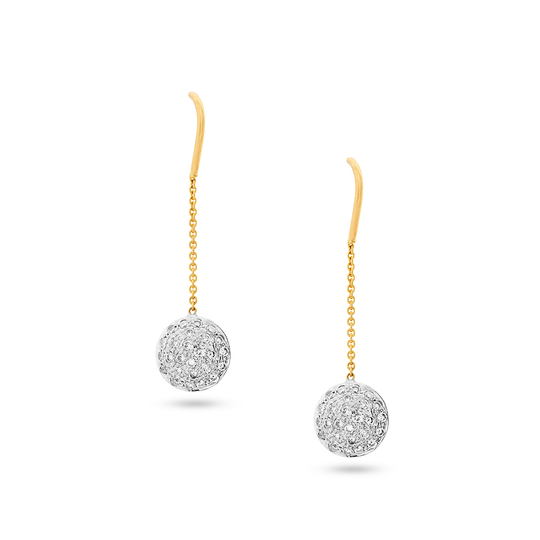 Tresor Collection - Diamond Lente Dangle Earrings in 18k Gold