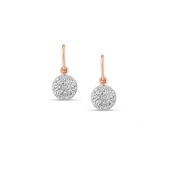 Tresor Collection - Diamond Lente Dangle Earrings in 18k Gold
