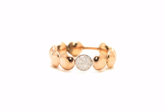 Lente ring with diamond accent in 18k Rose Gold