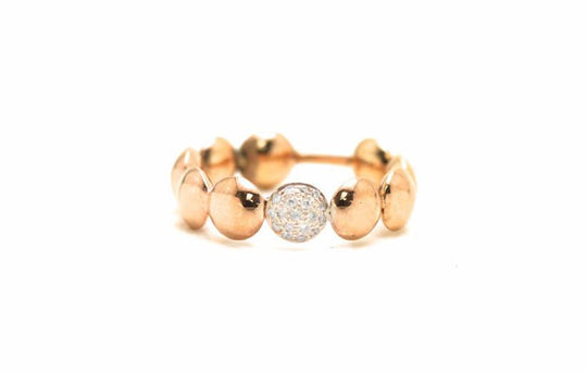 Lente ring with diamond accent in 18k Rose Gold
