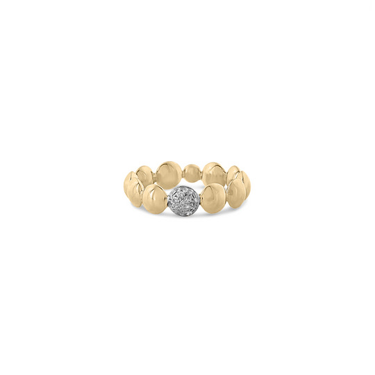 Lente ring with diamond accent in 18k Yellow Gold