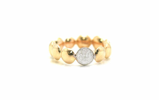 Lente ring with diamond accent in 18k Yellow Gold