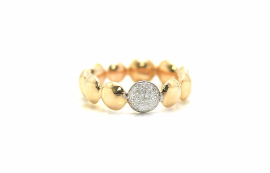 Lente ring with diamond accent in 18k Yellow Gold