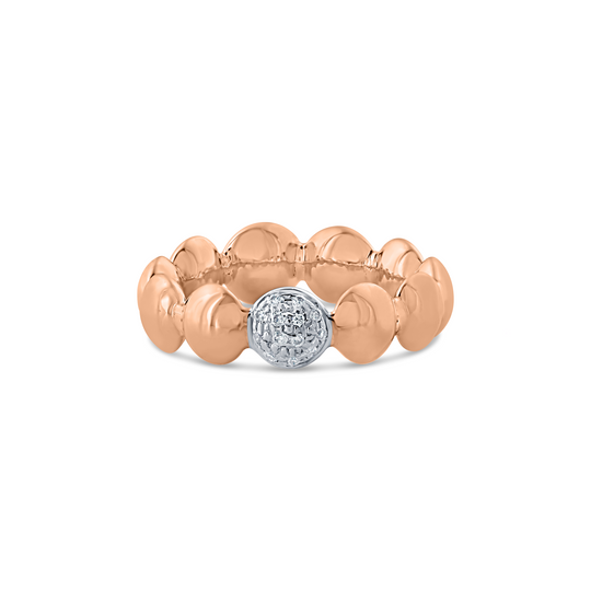 Tresor Collection - Lente Ring with Diamond Accent in 18k Rose Gold