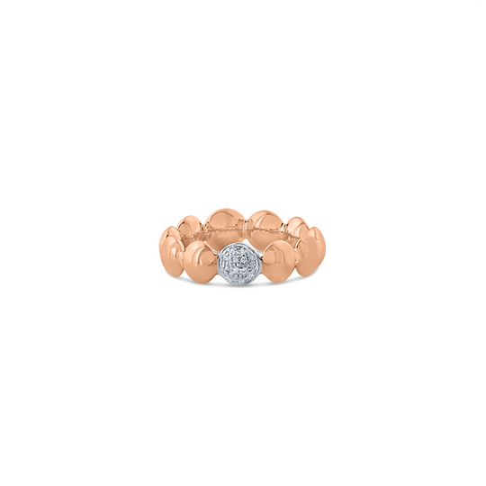 Lente ring with diamond accent in 18k Rose Gold