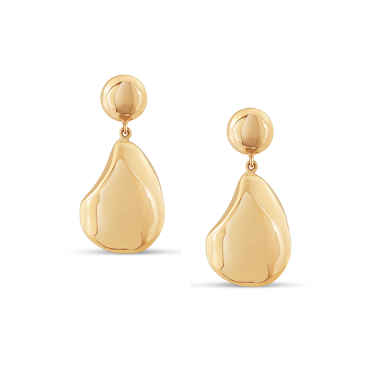 Lente unshaped earring in 18k Yellow Gold