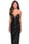 La Femme - 28180 Sequined Deep Sweetheart Sheath Dress In Black
