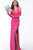Jovani - JVN61841 Deep Halter V-neck Ruched Sheath Dress In Pink