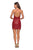 La Femme - 28228 V-Neck Sequined Short Dress In Red
