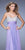 La Femme - 20717 Bedazzled V-neck A-line Dress in Purple