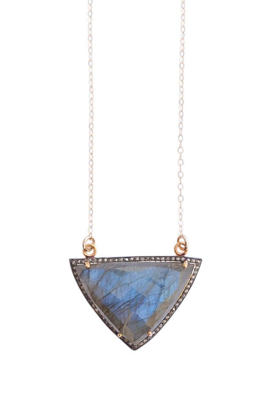 Labradorite Pave Diamond Gemstone Necklace- SOLD OUT!!