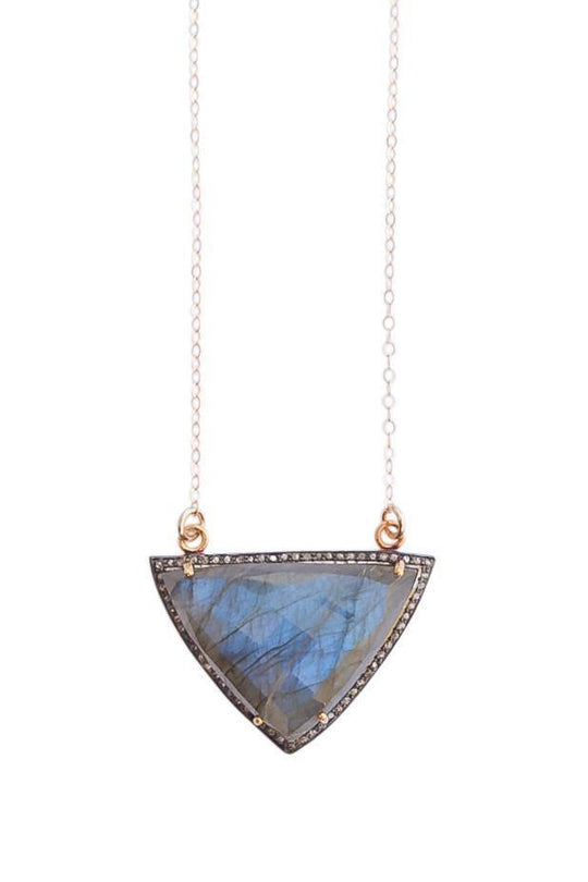 Heather Gardner - Labradorite Pave Diamond Gemstone Necklace- SOLD OUT!!