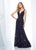 Social Occasions by Mon Cheri - 118883 V-neck Lace A-line Gown In Black