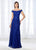 Cameron Blake - 118670 Off-the-Shoulder Scalloped Lace Evening Gown In Blue