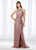 Cameron Blake - 118678 Halter Beaded Metallic Lace Evening Gown In Pink