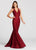 Ellie Wilde - EW118007 Illusion Bejeweled Racerback Mermaid Gown In Red