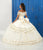 LA Glitter - 24046 Lace Applique Off-Shoulder Mikado Tulle Ballgown In White and Neutral