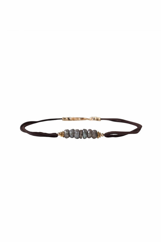 Pave Single Diamond Labradorite Choker