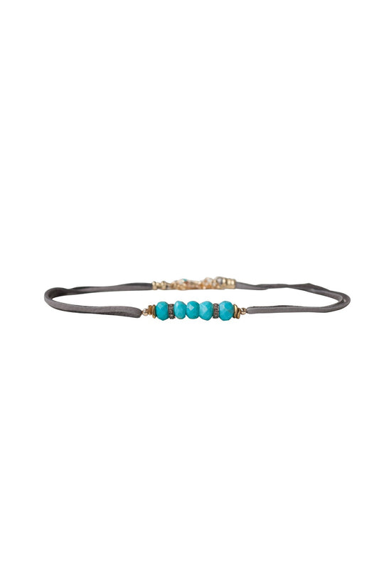 Pave Double Diamond Turquoise Choker