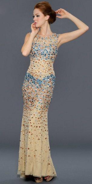 21841 in Nude/Turquoise