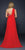 Lara Dresses - Jeweled Asymmetric Neck A-Line Dress 21610 in Red