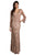 Lara Dresses - 29910 Bell Sleeves Beaded Evening Dress In Neutral