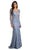 Lara Dresses - 29914 Lace Embellished Long Sleeves Gown In Blue