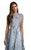 Lara Dresses - 29917 Crystal Embellished Short Sleeves Gown In Blue