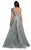 Lara Dresses - 29928 Beaded V Neck A-Line Gown In Silver