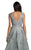 Lara Dresses - 29928 Beaded V Neck A-Line Gown In Silver