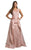 Lara Dresses - 29948 Lace Illusion Scoop Peplum A-line Dress In Pink