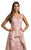 Lara Dresses - 29948 Lace Illusion Scoop Peplum A-line Dress In Pink