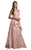 Lara Dresses - 29948 Lace Illusion Scoop Peplum A-line Dress In Pink