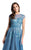 Lara Dresses - 29976 Cap Sleeve Illusion Jewel Embroidered A-Line Gown In Blue