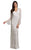 Lara Dresses - 33435 V Neck Long Sleeves Evening Dress In White