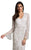 Lara Dresses - 33435 V Neck Long Sleeves Evening Dress In White