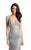 Lara Dresses - 33615 Plunging V-Neck Crystalline Trumpet Gown In Silver