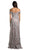 Lara Dresses - 33650 Floral Appliqued Off Shoulder Gown In Silver