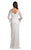 Lara Dresses - 51001 Pearl Beaded V-neck Fitted Dress In White