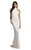 Lara Dresses - 51003 Embellished High Halter Sheath Dress In White