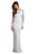 Lara Dresses - 51004 Applique Illusion Bateau Fitted Dress In White