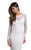 Lara Dresses - 51004 Applique Illusion Bateau Fitted Dress In White