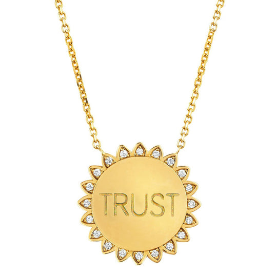 Gold and Diamond Classic Trust the Universe Sunshine Necklace
