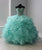 Quinceanera Collection - 26911 Beaded Strapless Ruffled Ballgown In Blue and Green
