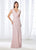 Cameron Blake - 118668 Cap Sleeve Wrap Tie Scalloped Evening Gown  In Pink