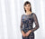 Cameron Blake - 118671 Illusion Lace Bateau Evening Dress In Blue and Brown