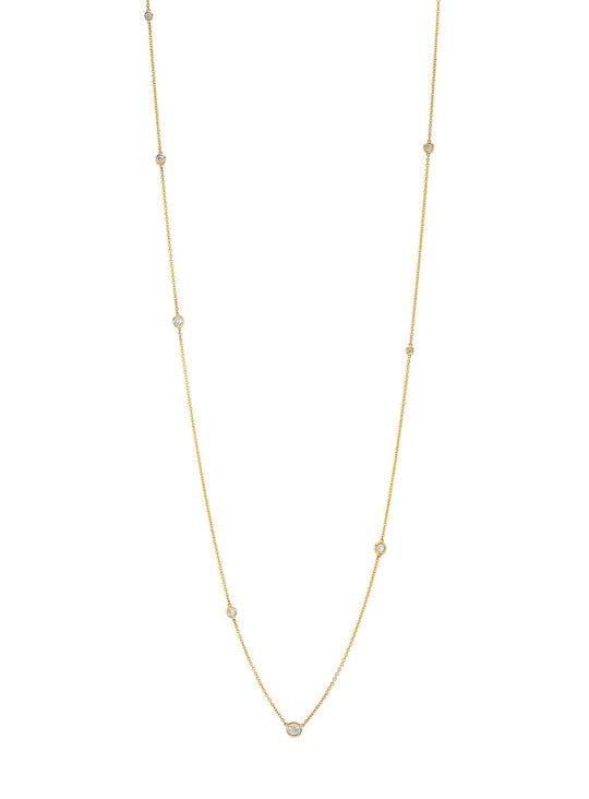 NEW! Diamond Orbit Bezel Long Strand Necklace