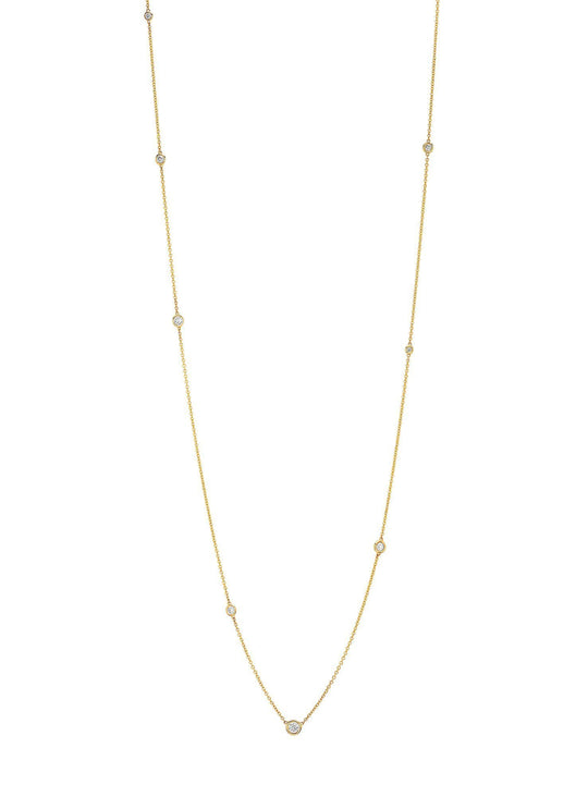 Logan Hollowell - NEW! Diamond Orbit Bezel Long Strand Necklace
